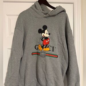 Gucci Gray Hoodie with Disney Mickey Mouse Design
